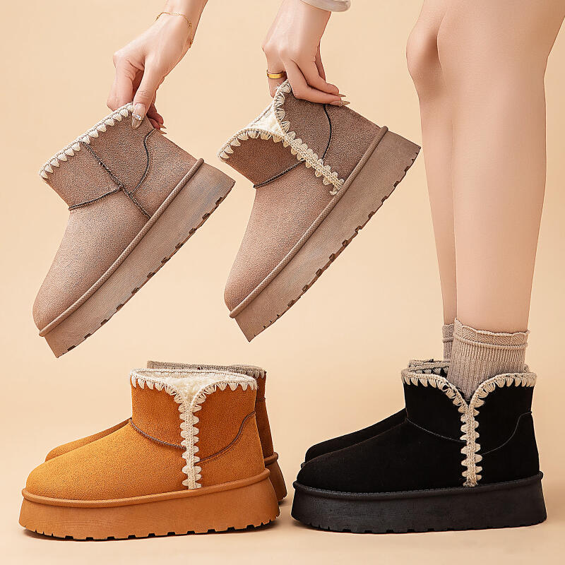 Arctic Winter Boots for Women - Thermal Knee-High Snow Boots with Anti-Slip Thick Sole & Slavic Knit Pattern