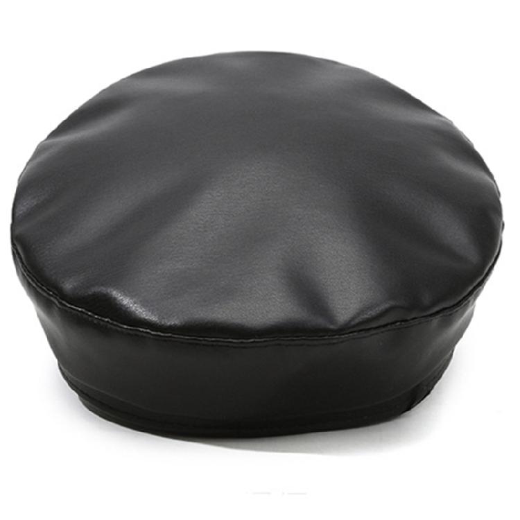 Trendy Style PU Leather Beret with Chain Detail Adjustable Size for Fashion Enthusiasts
