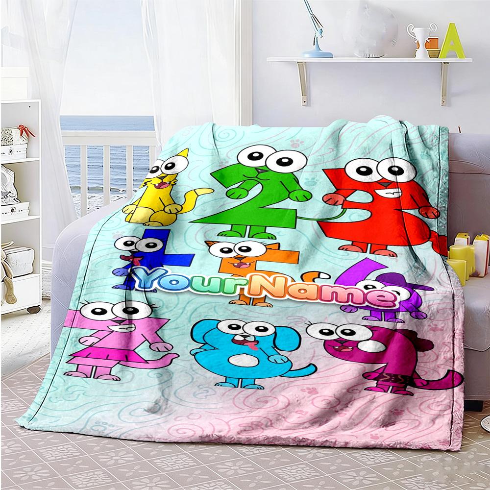 Numberblocks Customize Text Blanket Throw Personalized Blanket Comfortable Perfect for Office Chair Living Room Bedding Couch for All Occasions