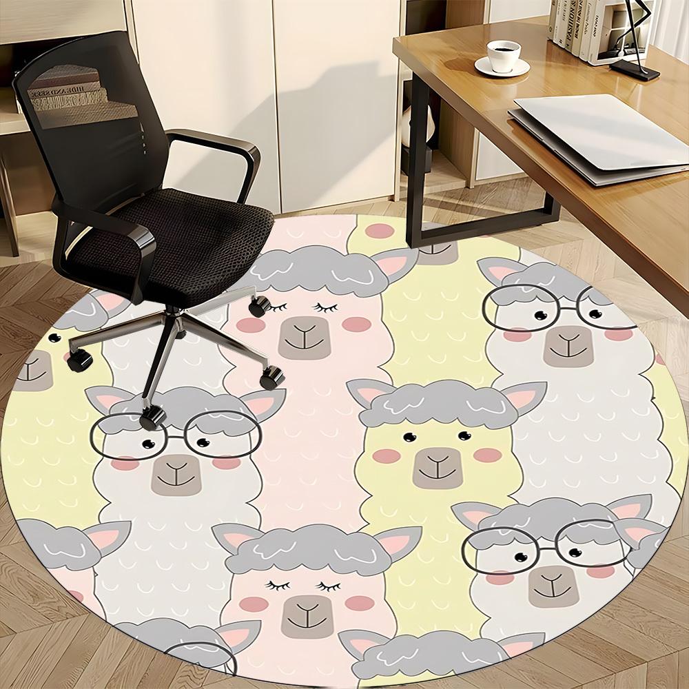 1 Stück Alpaka-Druck Stuhlteppich für das Büro, Weiche Flanell-Überwurfmattte, Perfekt für das Büro, Wahl für die Feiertagsparty-Dekoration yy260209008