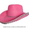 Handmade Woman Bride Cowgirl Hat Wide Brim Bridal Pink White Fedoras Hat