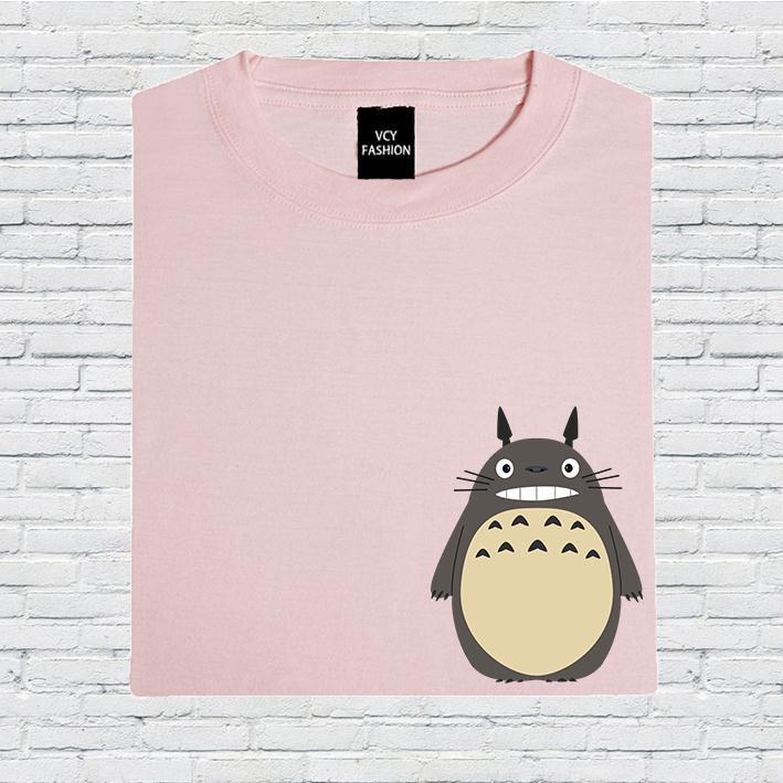 

Футболка унисекс с принтом аниме Тоторо и короткими рукавами, модная футболка для пары больших размеров, летняя спортивная футболка XS розовый