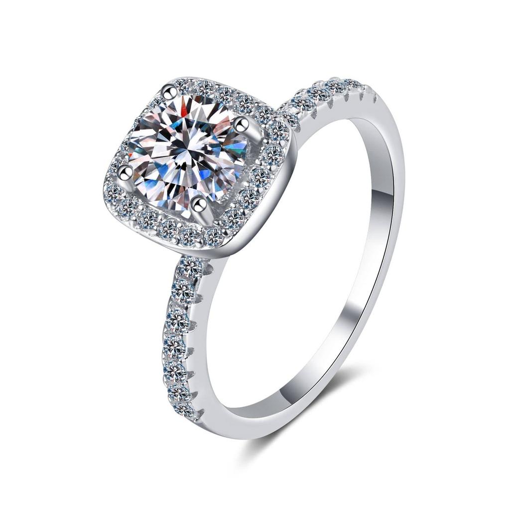 Verlobungsringe für Damen Beste Versprechensringe 925 Sterling Silber Eheringe 2 Karat Moissanit Ring für Damen