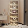Clear Foldable Luxury Shoe Cabinet with Flip-Top Dustproof Design for Sneaker Storage