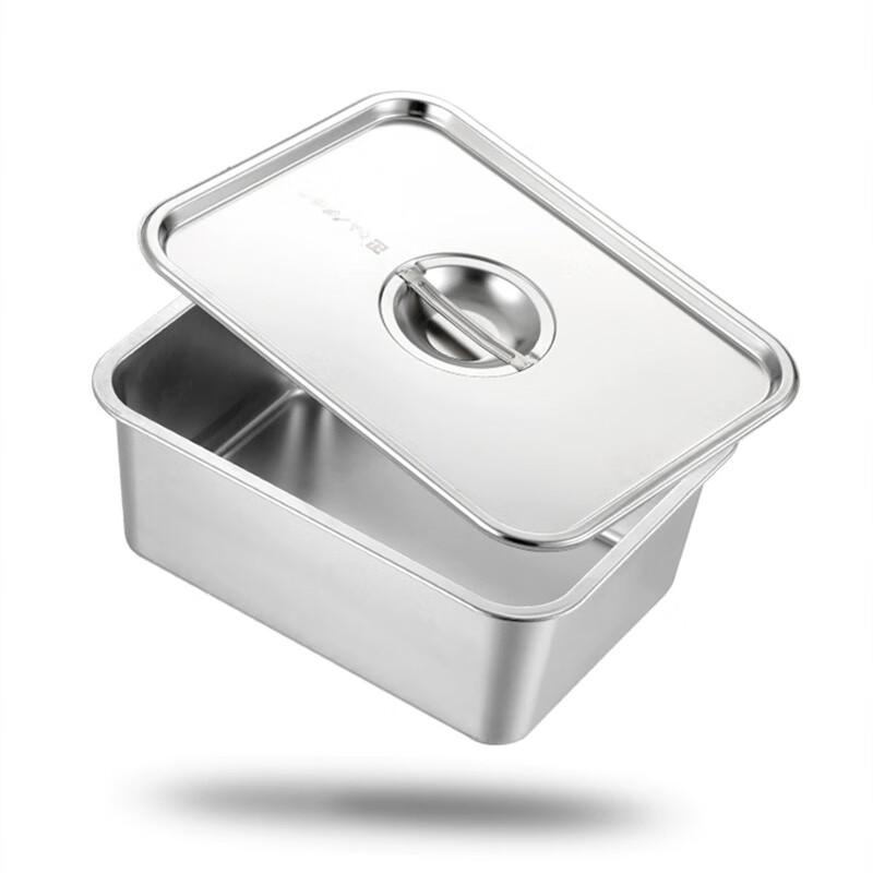 304 Stainless Steel Deep Rectangular Food Pan with Lid