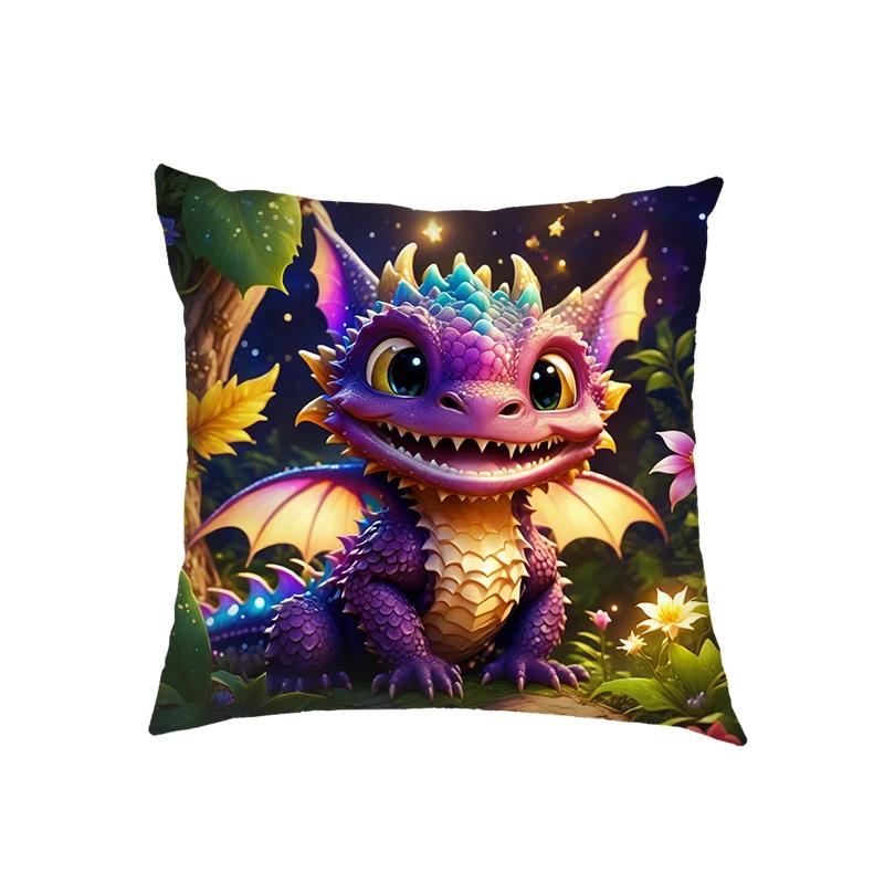 Niedliche Drachenbaby Kissenbezüge Fantasy Elfenmädchen Kissenbezüge Heimdekoration Schlafzimmer Büro Kissenbezug Zierkissenbezug Geschenk
