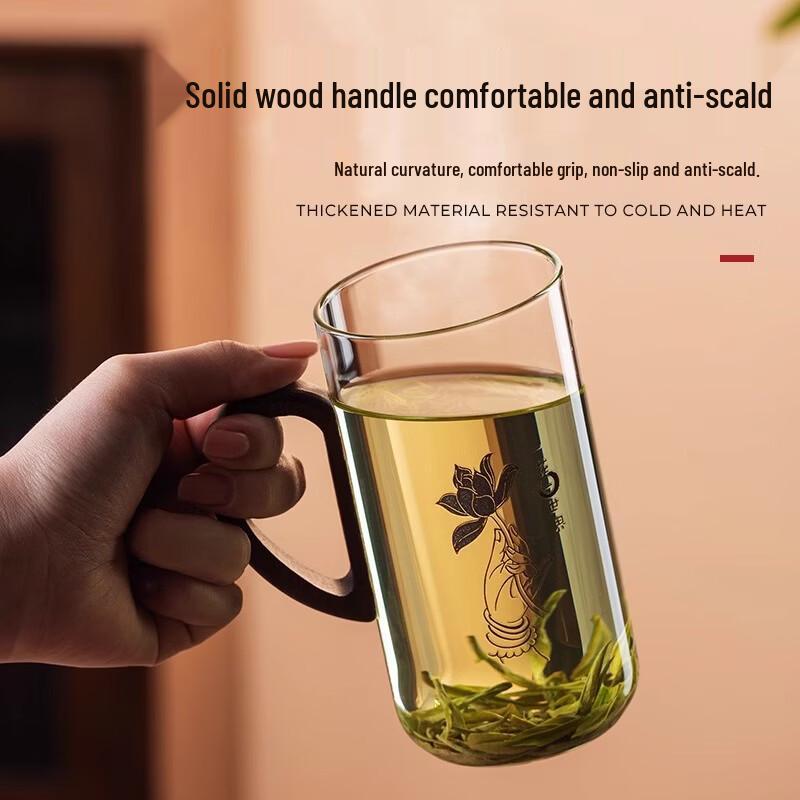 Wutuo Heat-Resistant Glass Tea Cup with Handle
