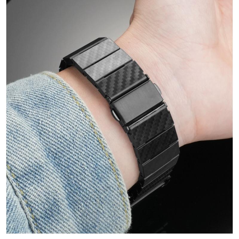 Plastic Carbon Fiber Pattern Strap For Garmin Fenix 8 7x 5 6x Forerunner 955 965 Epix Pro Tactix 8 Smart Watch Band Men 22 26mm