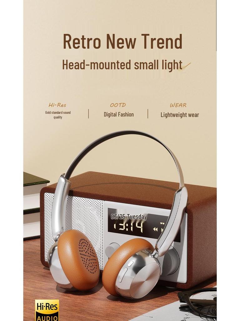 Retro American-Style Over-Ear Wireless Bluetooth Headphones, M20, with Long Battery Life