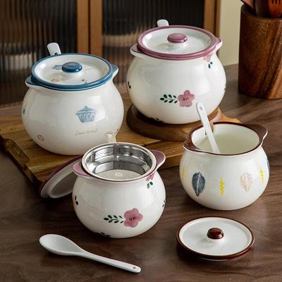 Japanese Ceramic Seasoning Jar with Lid and Spoon - Cute, High-Temperature Resistant Storage for Your Kitchen