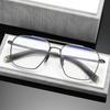 DT Pure Titanium Large Frame Glasses for Big Faces - Retro Fashion, Myopia Compatible, Blue Light Protection