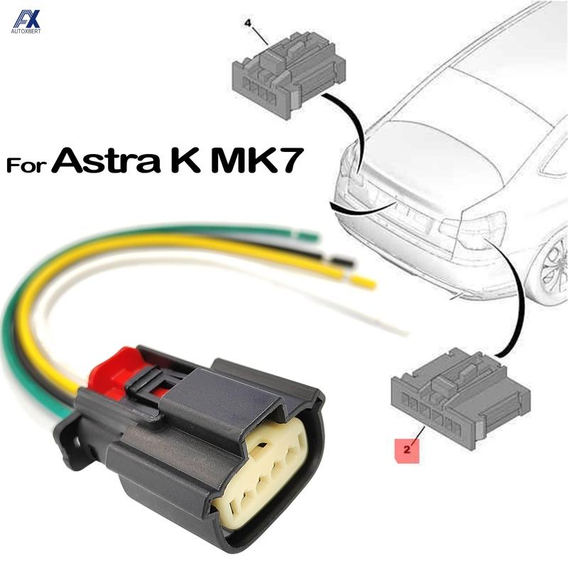 For Holden Opel Vauxhall Astra K Mk7 BK BL 2015-2021 Rear Tail Light Lamp 4Pin Connector Pigtail Plug Prewired Wiring 19371211