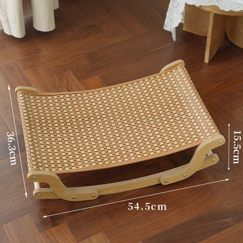 

Sleeping Mat Hammock Cat Nest Cat Pet Bed Ice Mat Sleep Cool Nest Rattan Removable and Washable Pet Supplies Cooling Minimalist solid wood Shaker (MAT)