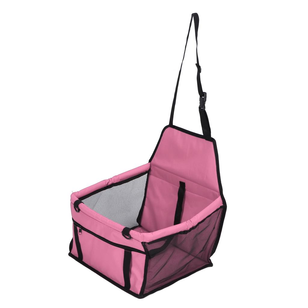 Pet Car Seat Waterproof Breathable Prevent Slip Adjustable Straps Dog Car Basket with Safety Leash