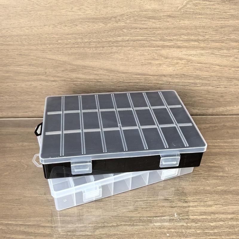 24 Grids Compartment Plastic Storage Box Jewelry Earring Box Bead Screw Container Home Storage Case Display Organizer Container