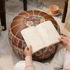 Unstuffed Pumpkin Pouf Cover Leather Storage Bag Fillable Design Sofa Stool Cover  Meditation Use