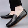 Men's Large Cowhide Leather Slip-On Driving Moccasins - Casual Spring Loafers