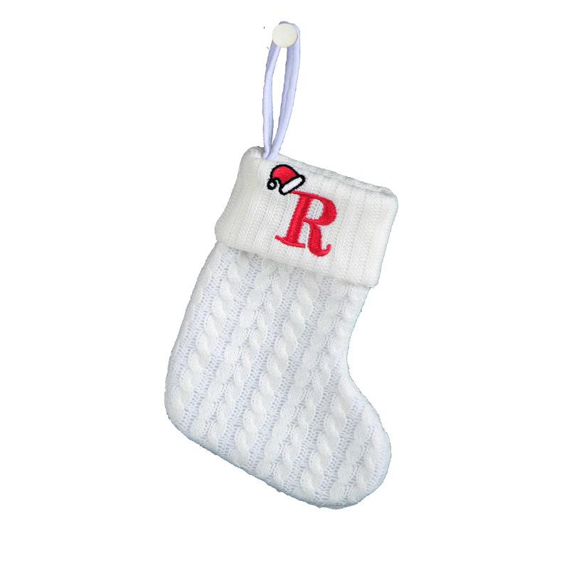 Kids' Embroidered White Knit Christmas Stocking - Holiday Decor