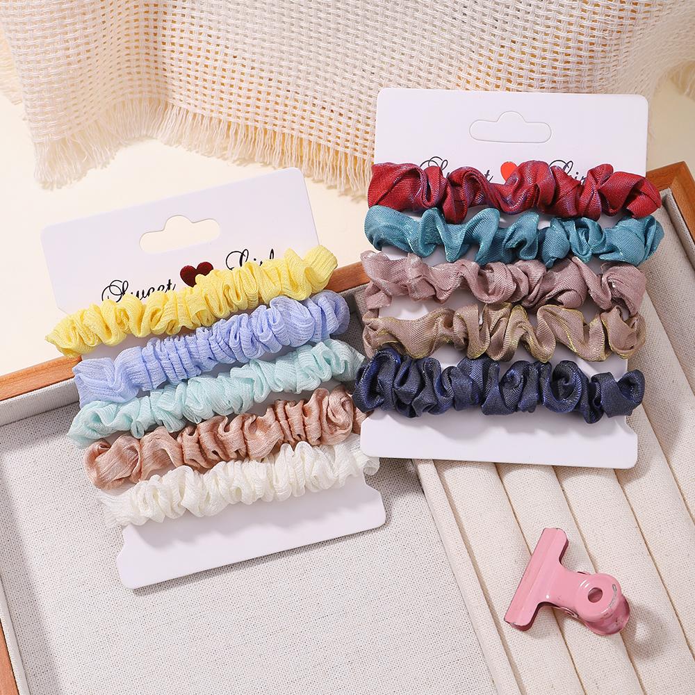 5Pcs/Set Fashion Korean Scrunchies Hairband Print Leopard Scrunchie Set Ladies Elastic Hair Band Headwear Women Hair Accessories