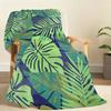 Tropical Leaves Pattern Blanket Soft Throw Blanket for Home Bedroom Bed Sofa Picnic Travel Office Rest Cover Blanket Gift
