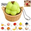 Unique Bag Decoration 3D Printed Fruit Fidget Clicker Toy with Mechanical Press, Stress Relief Keychain, Cute Vegetable Charms Sensory for Teens