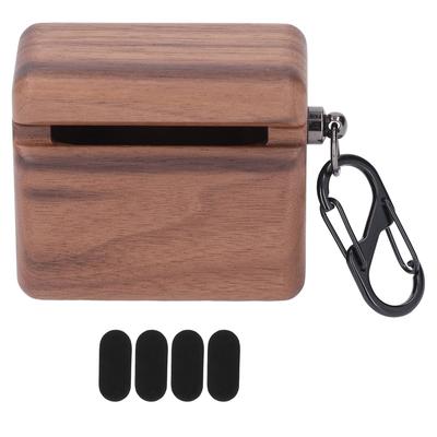 Bluetooth Earbuds Cover Wooden Case Microfiber Lining Prevents Fall Off Wireless Earbuds Protective