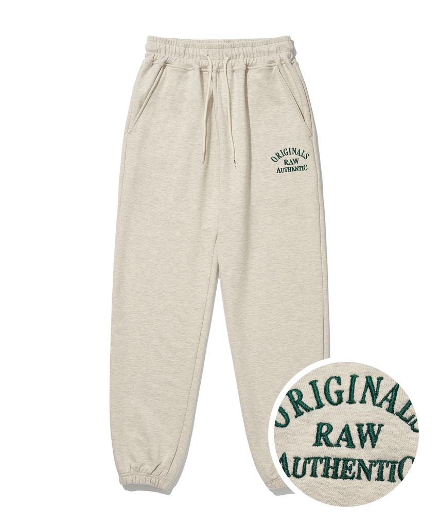 RAW LAB Originals Embroidered Jogger Pants (Oatmeal)