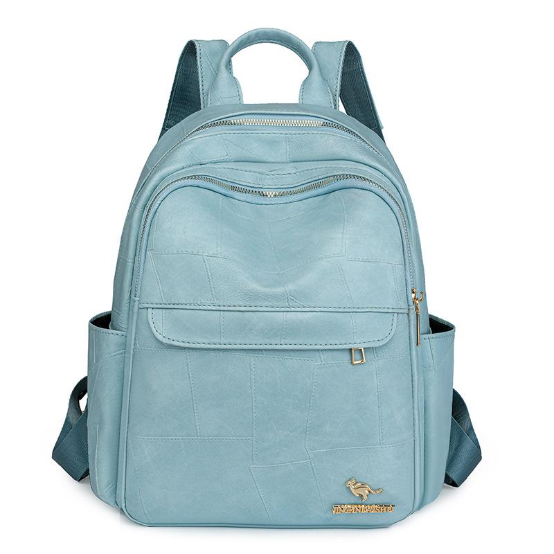 Simple and Fashionable Backpack Women's Bag Texture New Model with Pu Retro Street Backpack