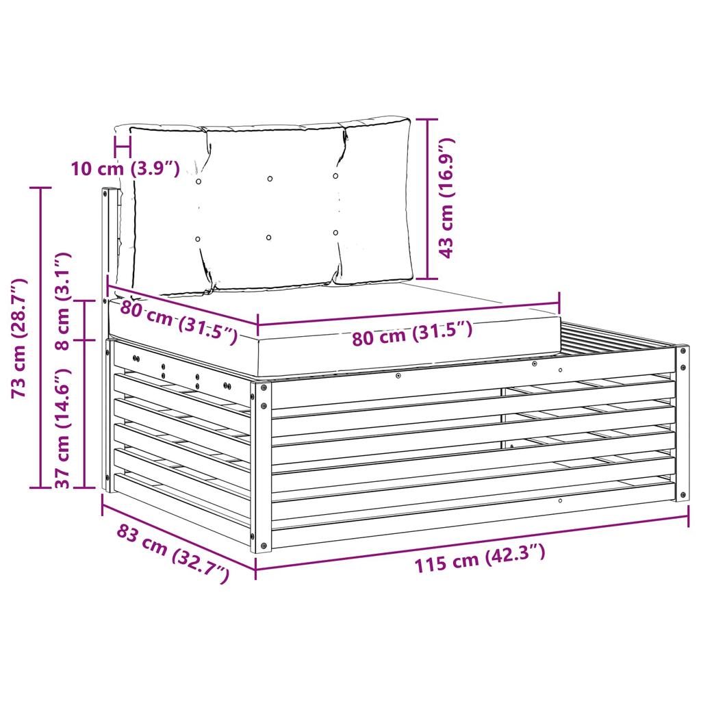 Outdoor Corner Sofa Natural 115 X 83 X 73 Cm Solid Acacia Wood