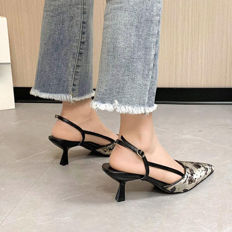 Fashion High Heel Women's Luxury Sandals Elegant Slingback Sandals Summer 2025 Pointed Toe Pumps Dress Shoes Women Zapatos De Mujer