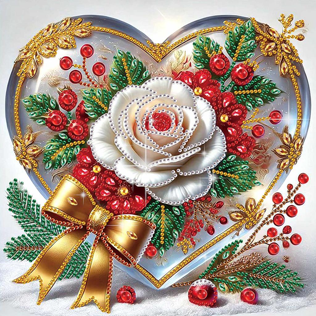 Flowers Special Shaped 5D DIY Partial Drill Diamond Painting Kits for Adults Home Wall Decor Diamond Art Kit 30x30cm