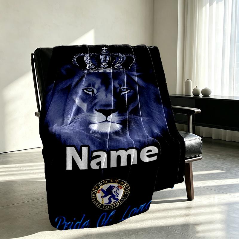 Custom Name Personalized football club F.C Print Blankets, Home Decor, Bedroom, Sofa, Camping, Couch, Gifts for Birthday Christmas