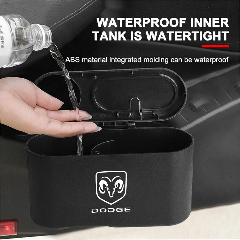 Hanging Car Trash Can Auto Emblem Garbage Box Accessories for Dodge Journey SRT NITRO Ram 1500 Durango Challeager Charger Viper Coolway