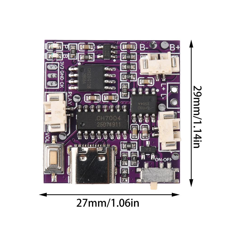 MP3 Download Voice Module Type C Interface with Ultra Low Power Standby for DIY Music Cards and Smart Greetings