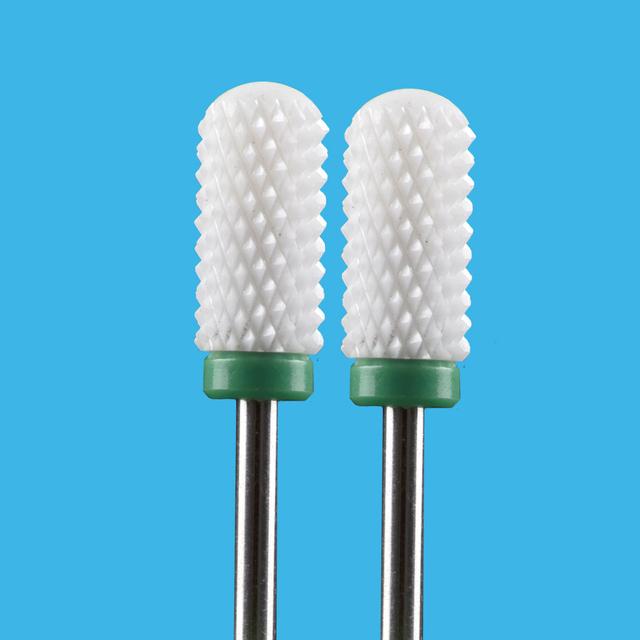2 PCS Ceramic Milling Cutter For Manicure Machine Set Nail Drill Bits Corundum Mill Cutters Nails Pedicure Bit Sanding Cap