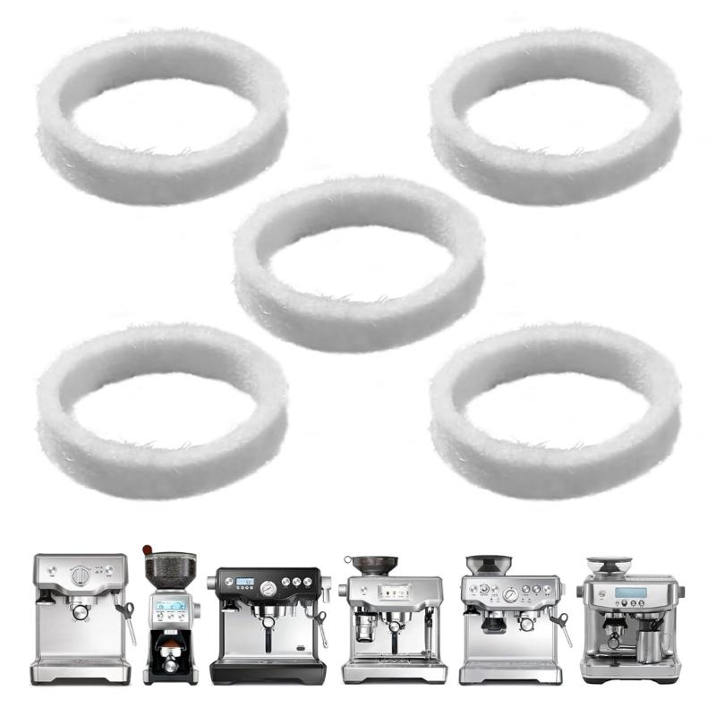 Pack of 5 Multifuntional Wool Felt Seals Suitable for Coffee Appliances Providing Excellent Noise and Vibration Control