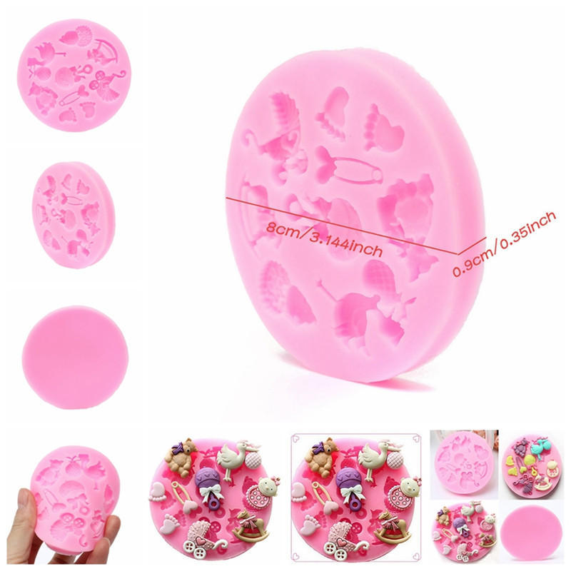 Baby Shower Silicone Fondant Cake Mould Mold Chocolate Baking Sugarcraft Decor MEIfang