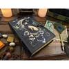 Grimoire Cat Leather Journal -Notebook Sketchbook - Book of shadow - Witch Wiccan Journal -Handmade Deckle Edge Paper Gifts For Halloween