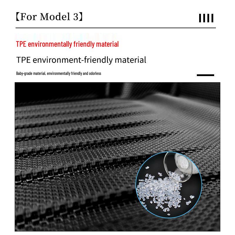 Tesla Model 3 Trunk & Frunk All-Weather Mat Set - Non-Slip, Wear-Resistant, Eco-Friendly.