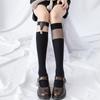 Mesh velvet calf socks integrated molding splicing socks trendy cool jk dark black personalized medium tube socks
