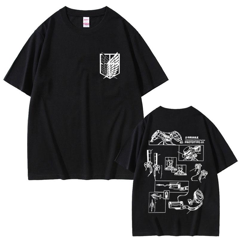 Anime Attack on Titan Graphic Tshirt Men Manga Vintage Oversized Short Sleeve T Shirt Male Fashion Casual Cotton Tshirts