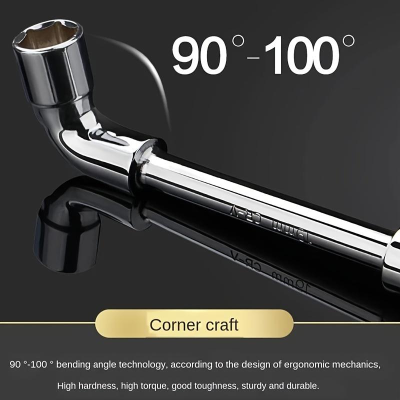 L-format Perforerat Hylsnyckelset - Bilreparationsverktyg med Sexkantshylsor - Mekanikerns Handverktyg - Kropp av Järnlegering  Driftläge:Mekanisk