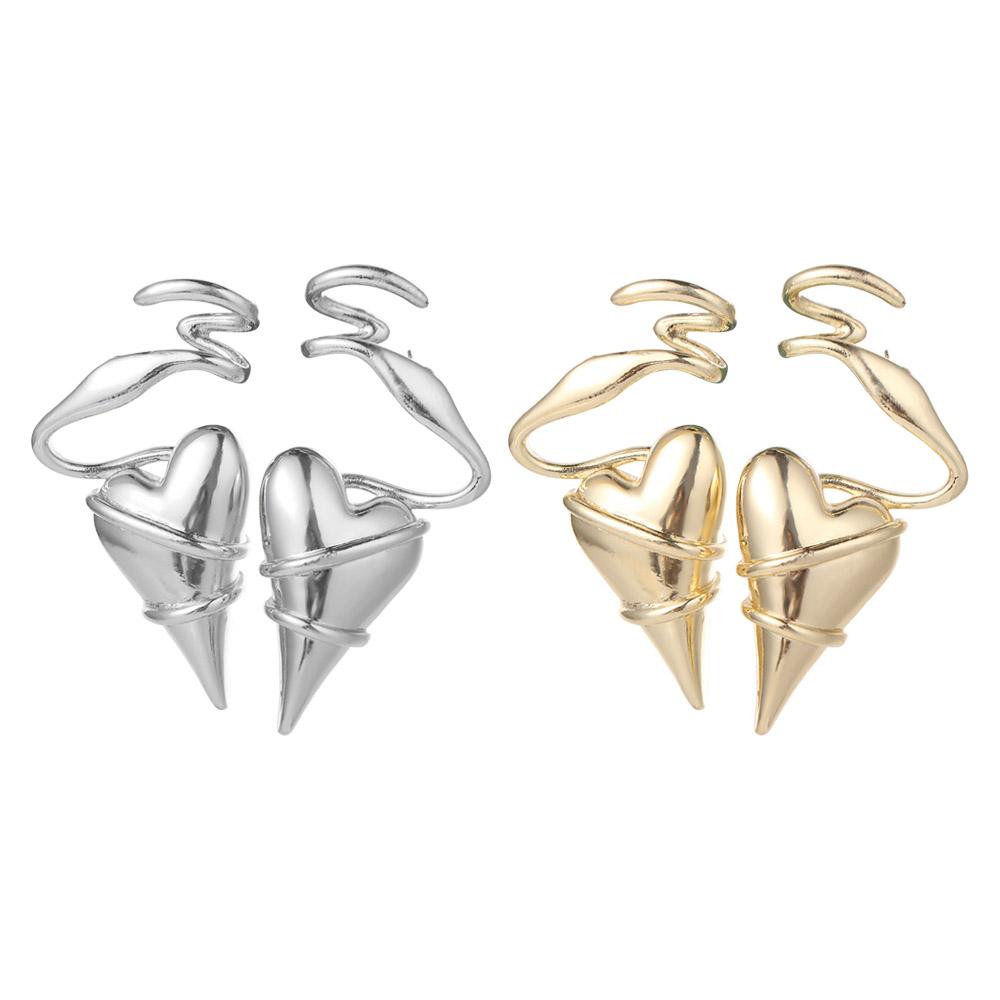 Irregular Metal Eardrop Geometry Exaggerated Earrings Unique Heart Earrings Women