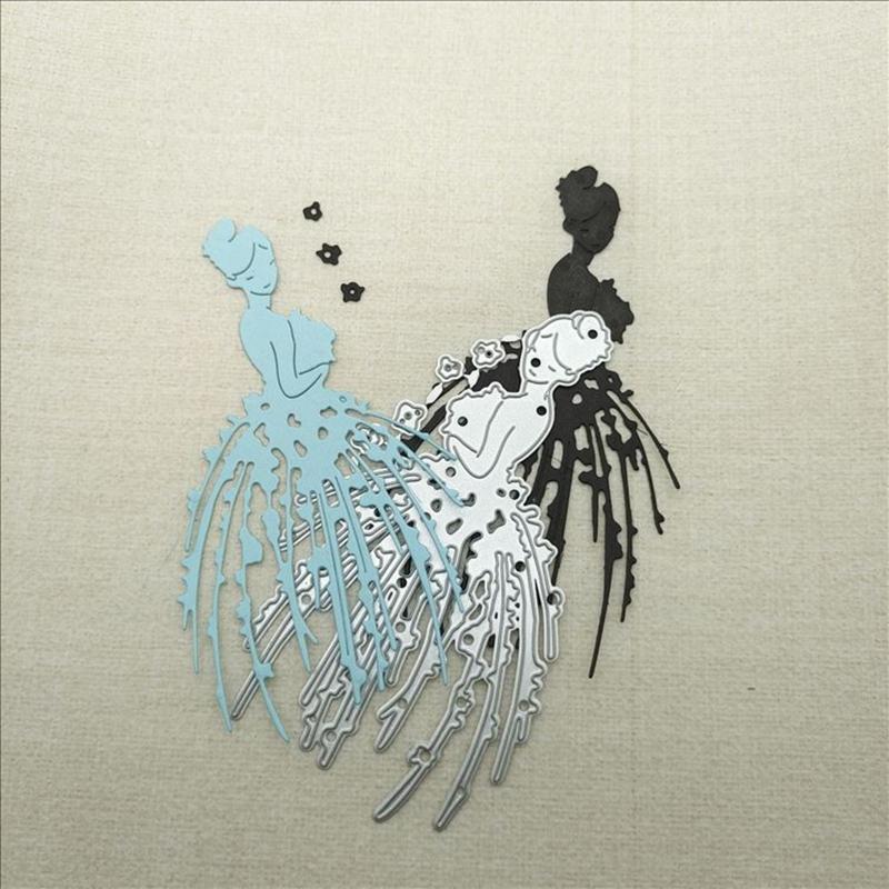 Sagome da Taglio a Fustella Figura Sposa Fustelle da Taglio Robuste in Acciaio al Carbonio Fustelle per Carta da Embossing Scrapbooking per Creazione di Biglietti