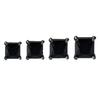 stud earrings women's zircon earrings European and American square black diamond square ear hanging source with trinkets women's jewelry