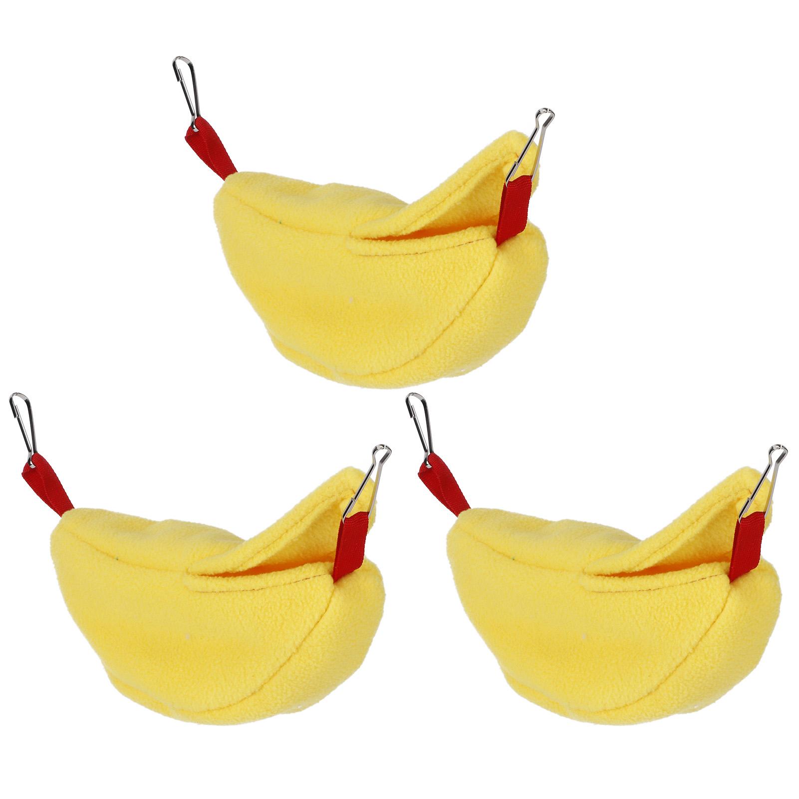

3 Sets Hamster Hammock Nests Banana Shape Hanging Winter Warm House Small Animal SuppliesRose Red жёлтый