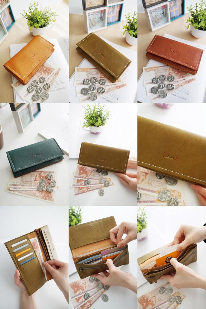 Dakota Damen Echtleder Lange Geldbörse, Senf, DA-31532-53