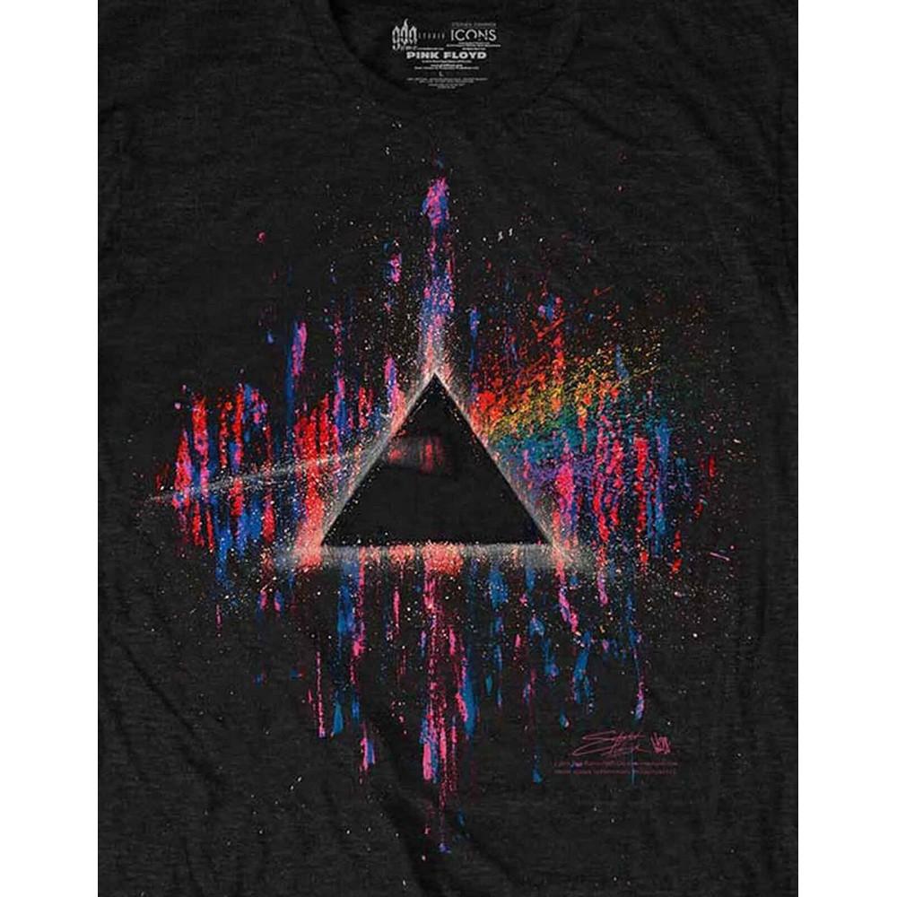 Pink Floyd Tricou unisex pentru adulți Dark Side Of The Moon cu stropi de vopsea