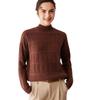 Women's 100% Cashmere Vintage Loose Fit Half High Neck Pullover - Thick, Warm Knit Sweater for Autumn/Winter.