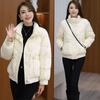 Winter Short Down Cotton Jacket for Women with Stand Collar and Stylish Design
